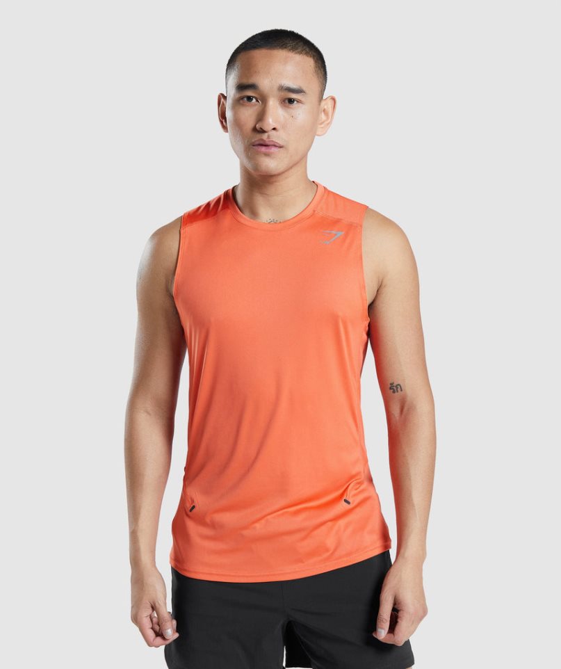 Men\'s Gymshark Speed Evolve Tanks Orange | NZ 8EBVIK